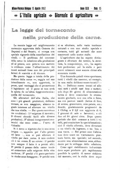 L' Italia agricola giornale di agricoltura