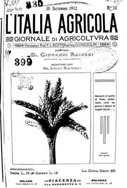 L' Italia agricola giornale di agricoltura