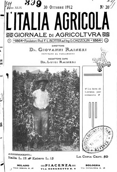 L' Italia agricola giornale di agricoltura