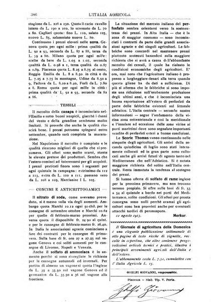 L' Italia agricola giornale di agricoltura