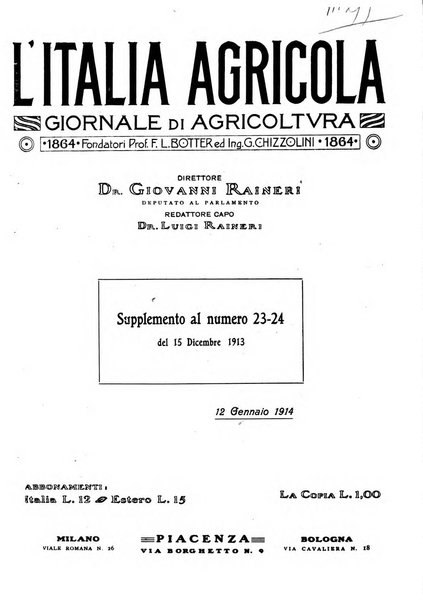 L' Italia agricola giornale di agricoltura