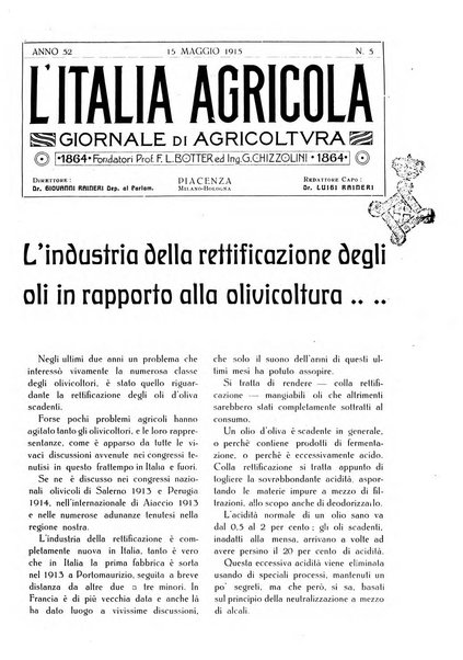 L' Italia agricola giornale di agricoltura