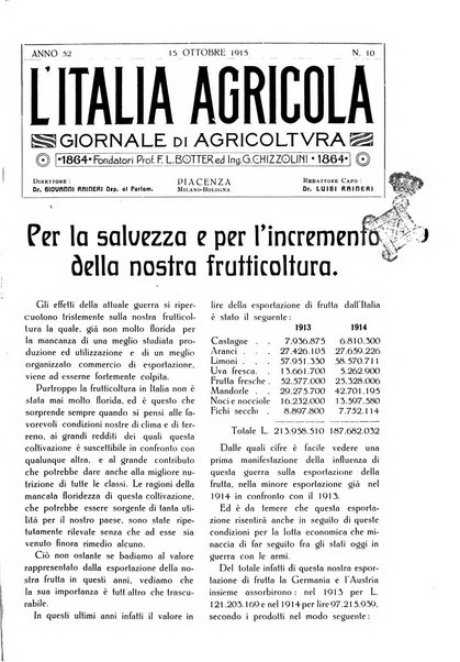 L' Italia agricola giornale di agricoltura