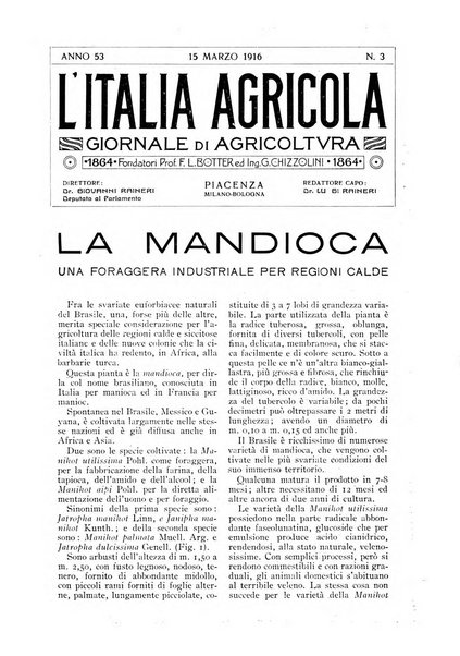 L' Italia agricola giornale di agricoltura