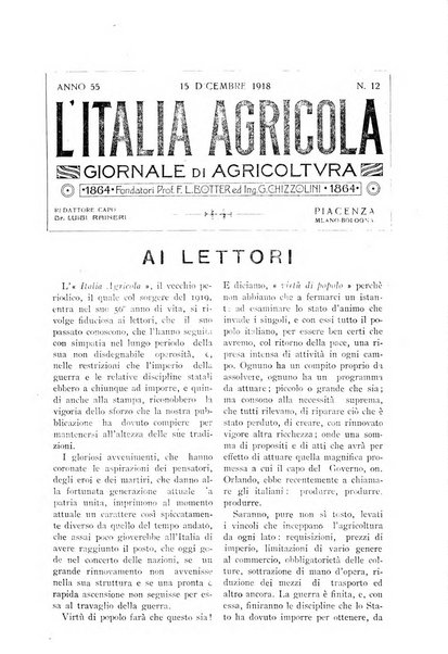 L' Italia agricola giornale di agricoltura