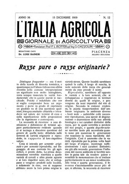 L' Italia agricola giornale di agricoltura