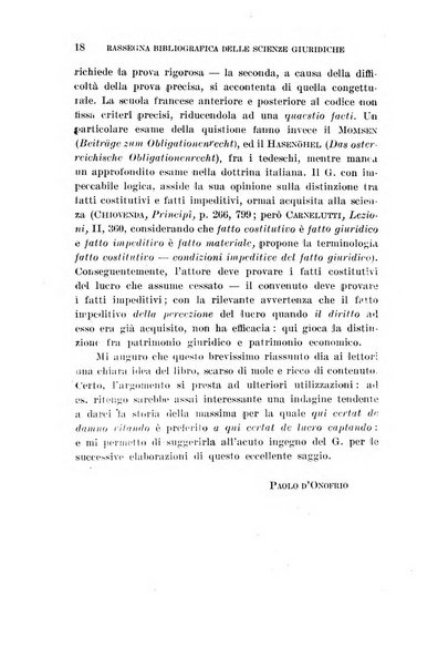 Rassegna bibliografica delle scienze giuridiche