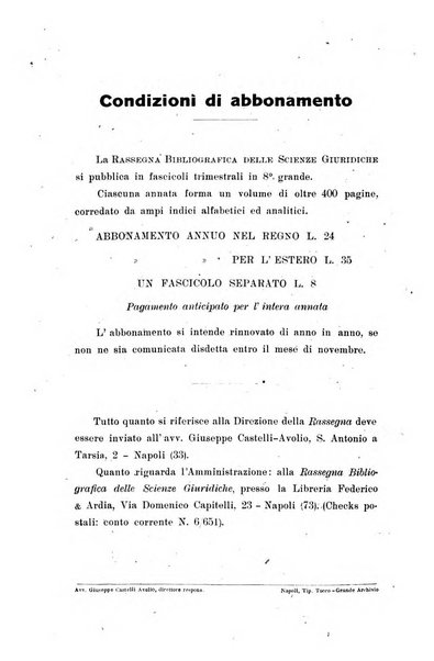 Rassegna bibliografica delle scienze giuridiche