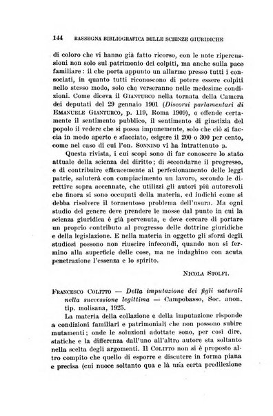 Rassegna bibliografica delle scienze giuridiche