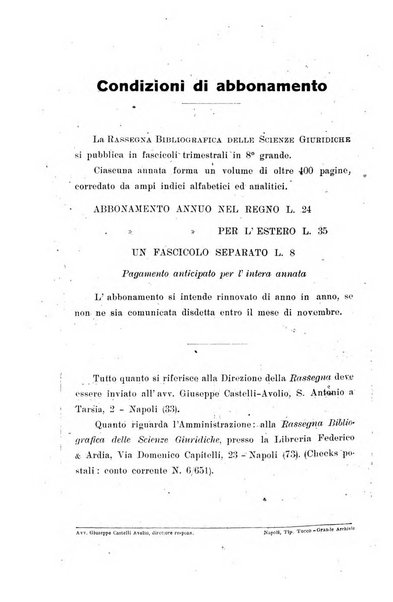 Rassegna bibliografica delle scienze giuridiche