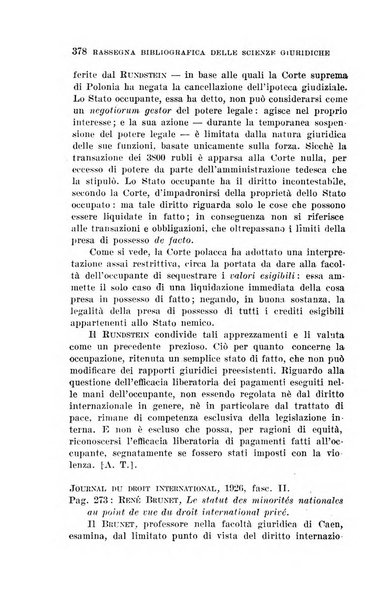 Rassegna bibliografica delle scienze giuridiche