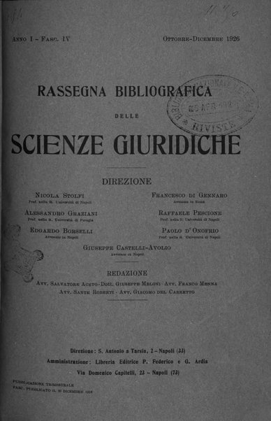 Rassegna bibliografica delle scienze giuridiche