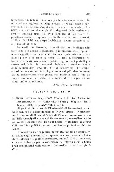 Rassegna bibliografica delle scienze giuridiche