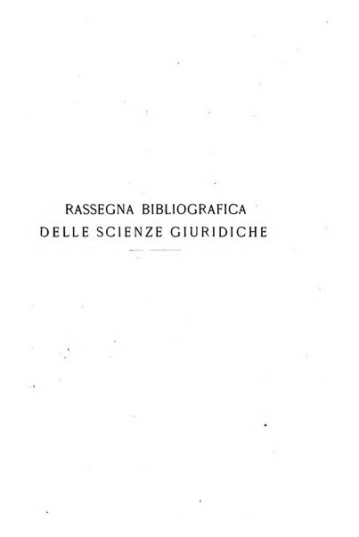 Rassegna bibliografica delle scienze giuridiche