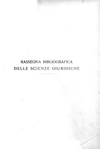 Rassegna bibliografica delle scienze giuridiche