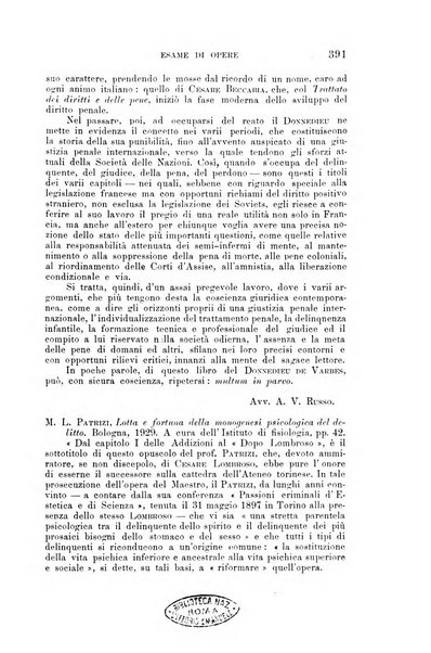 Rassegna bibliografica delle scienze giuridiche