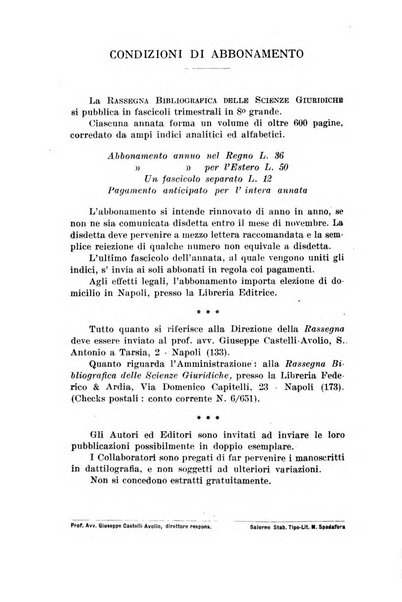 Rassegna bibliografica delle scienze giuridiche