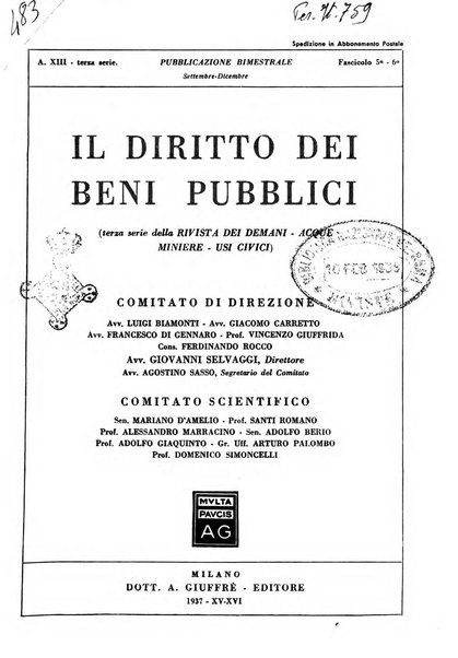 Il diritto dei beni pubblici