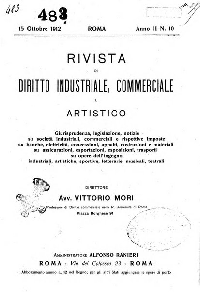 Rivista di diritto industriale, commerciale e artistico