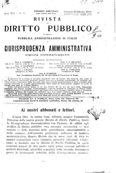 Rivista di diritto pubblico e della pubblica amministrazione in Italia e giurisprudenza amministrativa esposta sistematicamente