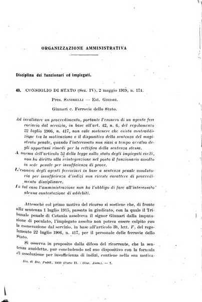 Rivista di diritto pubblico e della pubblica amministrazione in Italia e giurisprudenza amministrativa esposta sistematicamente