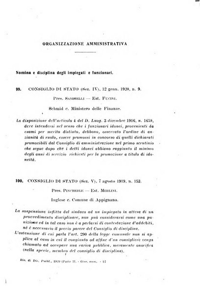 Rivista di diritto pubblico e della pubblica amministrazione in Italia e giurisprudenza amministrativa esposta sistematicamente