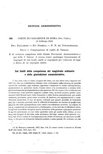 Rivista di diritto pubblico e della pubblica amministrazione in Italia e giurisprudenza amministrativa esposta sistematicamente