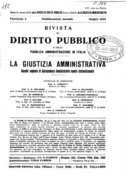 Rivista di diritto pubblico e della pubblica amministrazione in Italia. La giustizia amministrativa raccolta completa di giurisprudenza amministrativa esposta sistematicamente