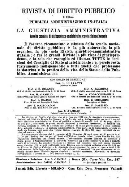 Rivista di diritto pubblico e della pubblica amministrazione in Italia. La giustizia amministrativa raccolta completa di giurisprudenza amministrativa esposta sistematicamente