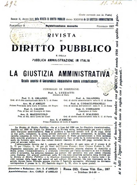 Rivista di diritto pubblico e della pubblica amministrazione in Italia. La giustizia amministrativa raccolta completa di giurisprudenza amministrativa esposta sistematicamente