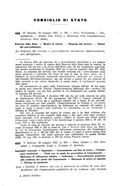 Rivista di diritto pubblico e della pubblica amministrazione in Italia. La giustizia amministrativa raccolta completa di giurisprudenza amministrativa esposta sistematicamente