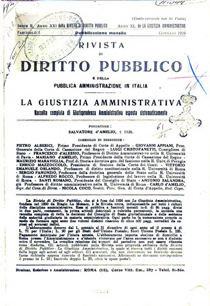 Rivista di diritto pubblico e della pubblica amministrazione in Italia. La giustizia amministrativa raccolta completa di giurisprudenza amministrativa esposta sistematicamente