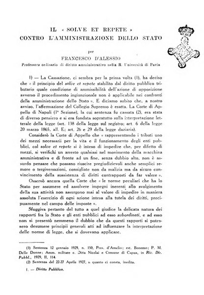 Rivista di diritto pubblico e della pubblica amministrazione in Italia. La giustizia amministrativa raccolta completa di giurisprudenza amministrativa esposta sistematicamente