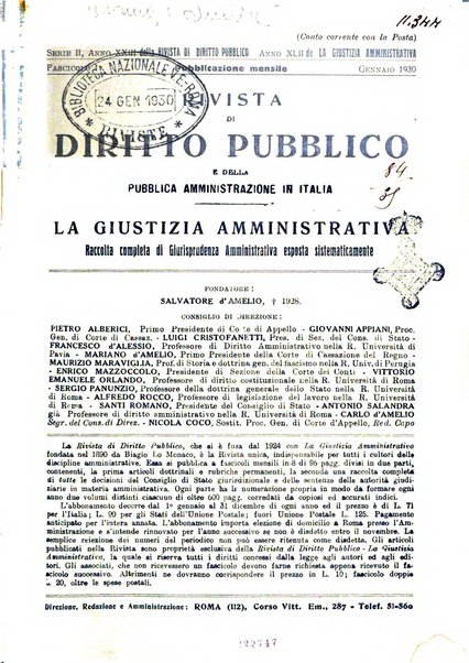 Rivista di diritto pubblico e della pubblica amministrazione in Italia. La giustizia amministrativa raccolta completa di giurisprudenza amministrativa esposta sistematicamente