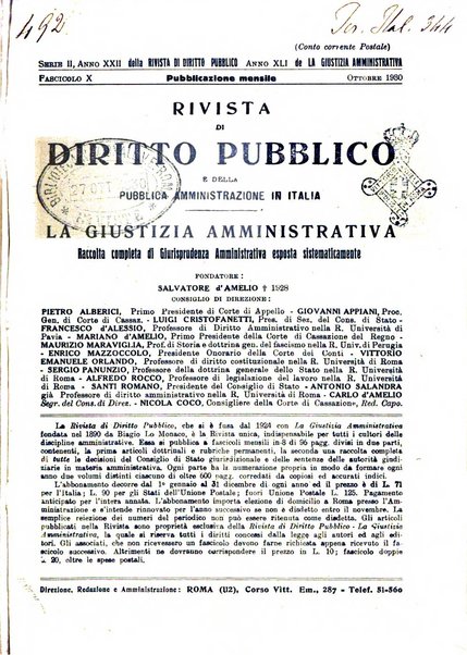 Rivista di diritto pubblico e della pubblica amministrazione in Italia. La giustizia amministrativa raccolta completa di giurisprudenza amministrativa esposta sistematicamente