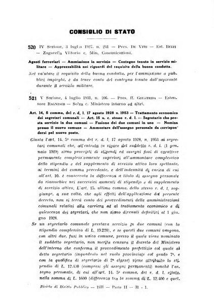 Rivista di diritto pubblico e della pubblica amministrazione in Italia. La giustizia amministrativa raccolta completa di giurisprudenza amministrativa esposta sistematicamente