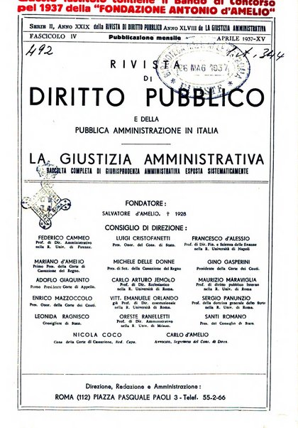 Rivista di diritto pubblico e della pubblica amministrazione in Italia. La giustizia amministrativa raccolta completa di giurisprudenza amministrativa esposta sistematicamente