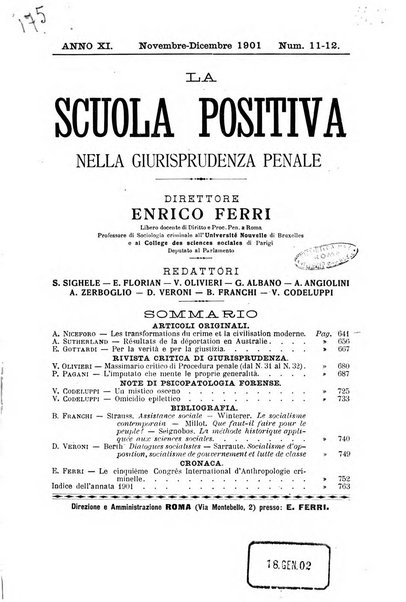 La scuola positiva nella giurisprudenza penale