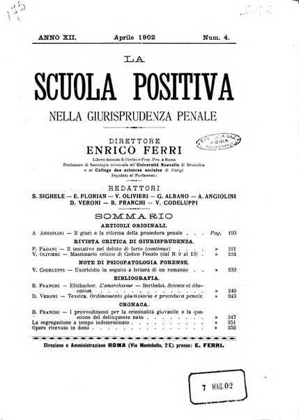 La scuola positiva nella giurisprudenza penale