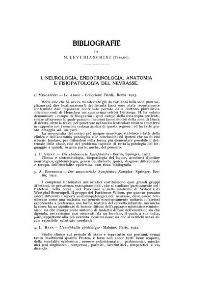 Archivio generale di neurologia, psichiatria e psicoanalisi