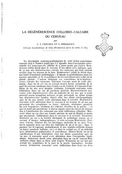 Archivio generale di neurologia, psichiatria e psicoanalisi