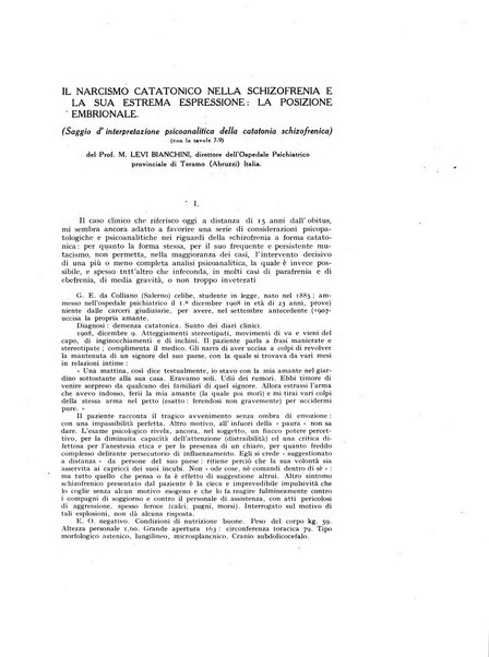 Archivio generale di neurologia, psichiatria e psicoanalisi