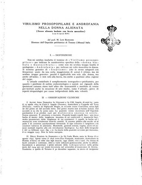 Archivio generale di neurologia, psichiatria e psicoanalisi