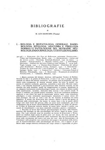 Archivio generale di neurologia, psichiatria e psicoanalisi