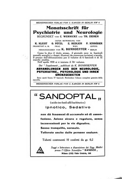 Archivio generale di neurologia, psichiatria e psicoanalisi