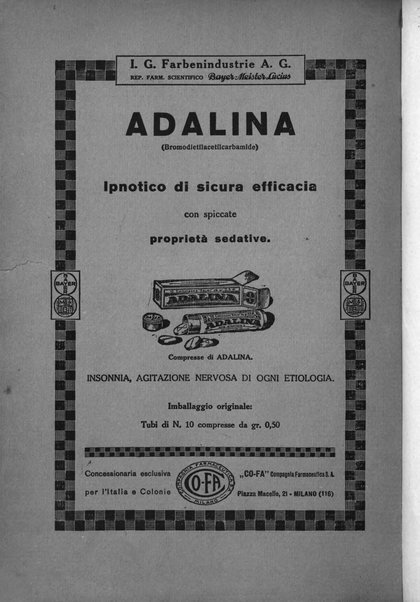 Archivio generale di neurologia, psichiatria e psicoanalisi