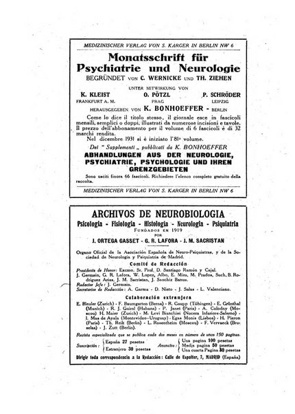 Archivio generale di neurologia, psichiatria e psicoanalisi