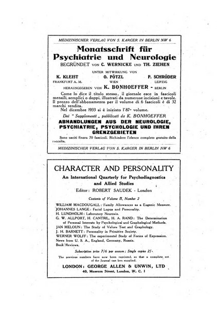 Archivio generale di neurologia, psichiatria e psicoanalisi