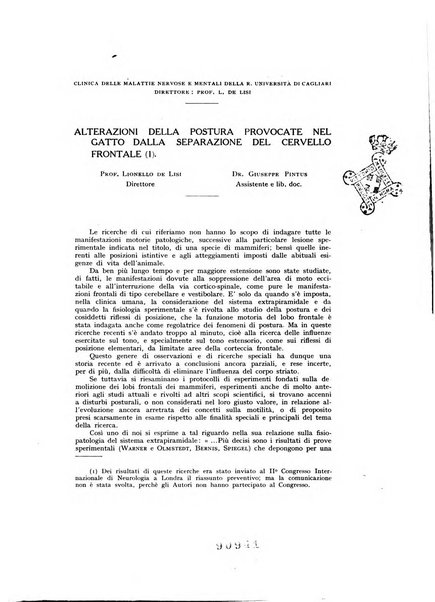 Archivio generale di neurologia, psichiatria e psicoanalisi