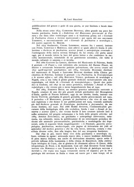 Archivio generale di neurologia, psichiatria e psicoanalisi